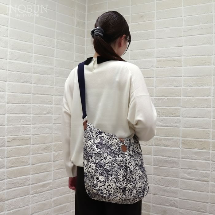 Coupole リバティ アクリルショルダー バッグ マチ幅広 Patrick Gordon ネイビー系 日本製 アクリルコーティング クーポール