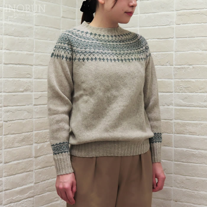 Harley of Scotland フェアアイルセーター ベージュ系 ハーレーオブスコットランド ニット L3170/7 セール