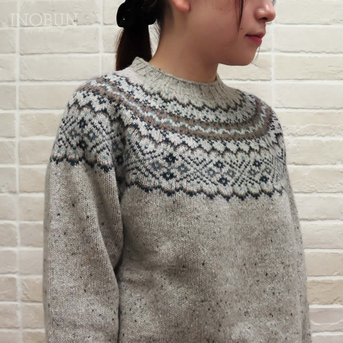 Harley of Scotland フェアアイルセーター グレー系 ハーレーオブスコットランド ニット L4999/7