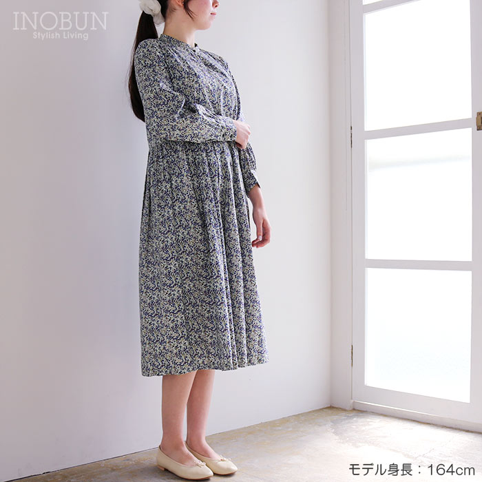 イノブン別注 J.Sloane LIBERTY キーネック すっきり見えワンピース