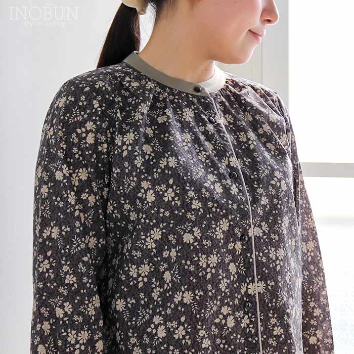 イノブン別注 J.Sloane リバティ クレリック衿ブラウス Capel Pepper