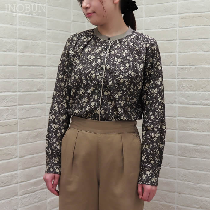 イノブン別注 J.Sloane リバティ クレリック衿ブラウス Capel Pepper