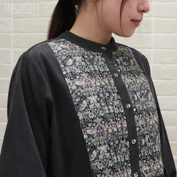 ウィルフリーチャコールワンピース　新品、未使用 タグ付き WILLFULLY（ウィルフリー）の「knit docking jacquard sleeve gather