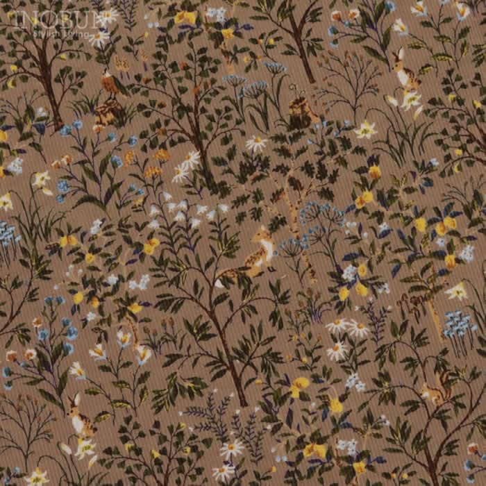 Parkes 前タックギャザースカート 21Wコーデュロイ 森の動物 ブラウン