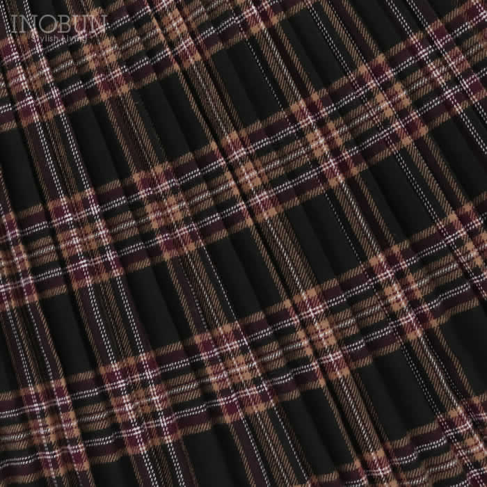 J.Sloane プリーツスカート チェック タータン起毛 ブラウン系 セール