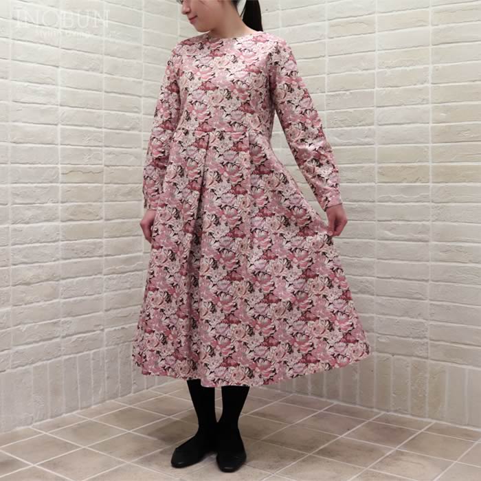 Crespi LIBERTY コットンフランネル ワンピース BLACK BURN リバティ