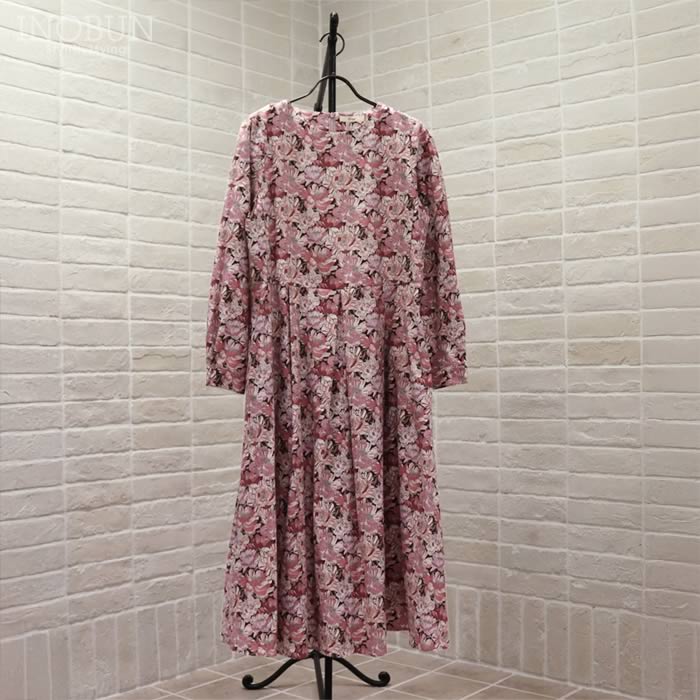 Crespi LIBERTY コットンフランネル ワンピース BLACK BURN リバティ