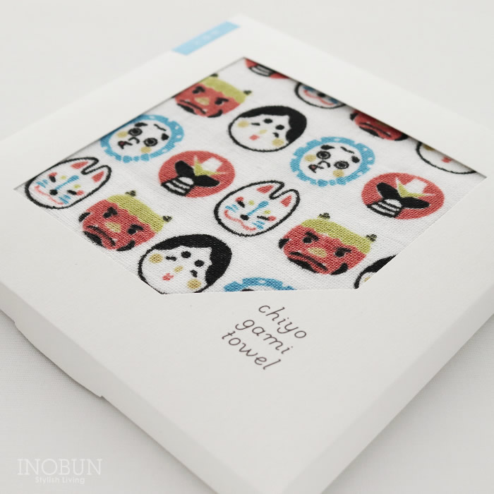 千代紙タオル フェイスタオル おめん chiyogami towel 手土産 ご挨拶