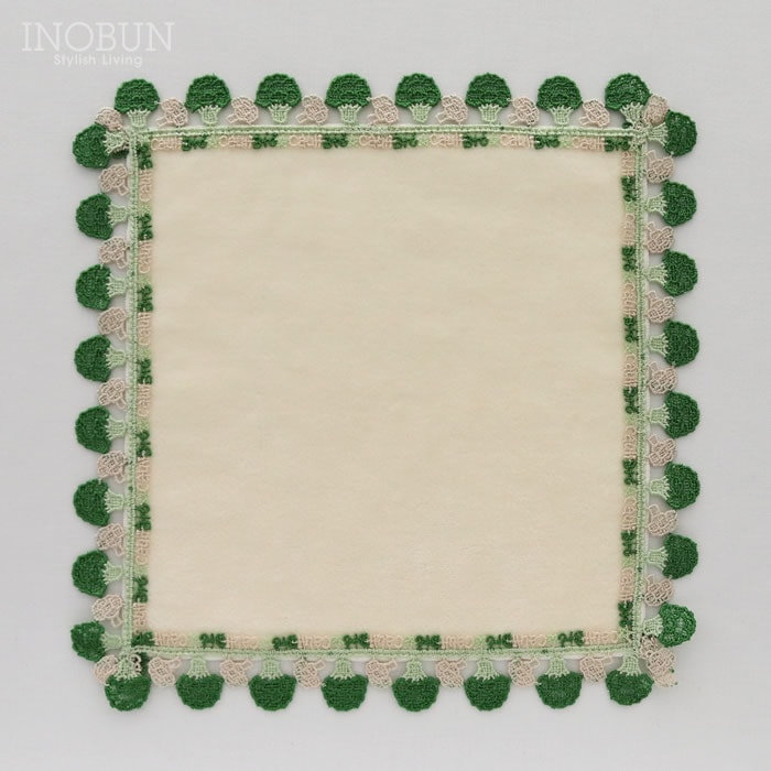 近沢レース店 ブロッカリ アイボリー 1月 シーズンタオルハンカチ