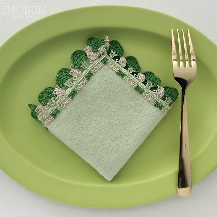 近沢レース店 ブロッカリ グリーン 1月 シーズンタオルハンカチ