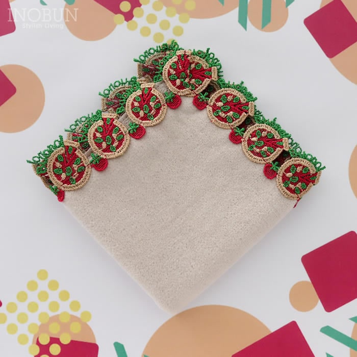 近沢レース店 ピッツァ ベージュ 1月 シーズンタオルハンカチ