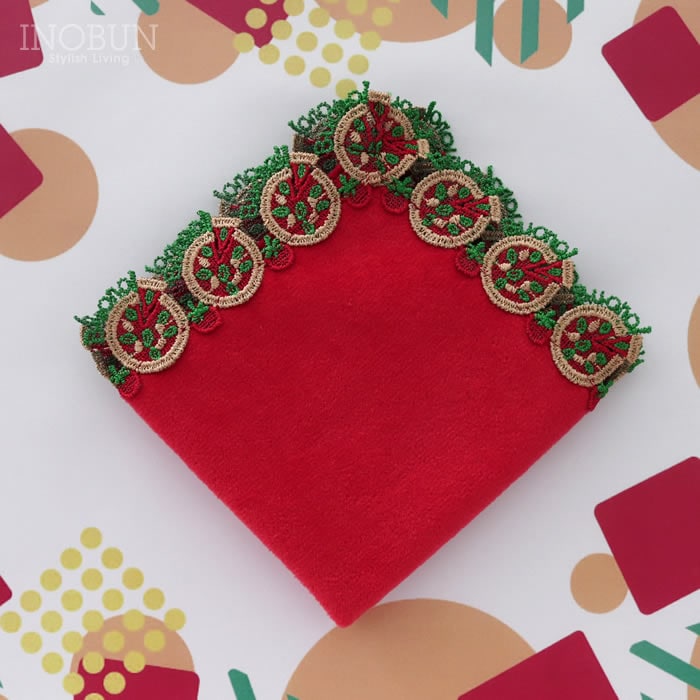 近沢レース店 ピッツァ レッド 1月 シーズンタオルハンカチ