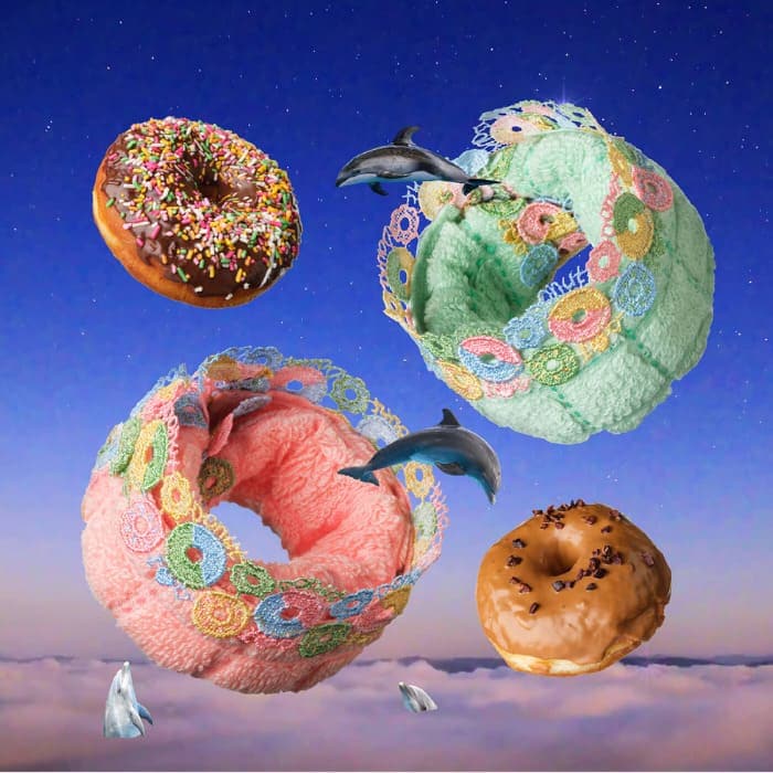 販売開始前】近沢レース店 ドーナツ ピンク 2月 シーズンタオルハンカチ