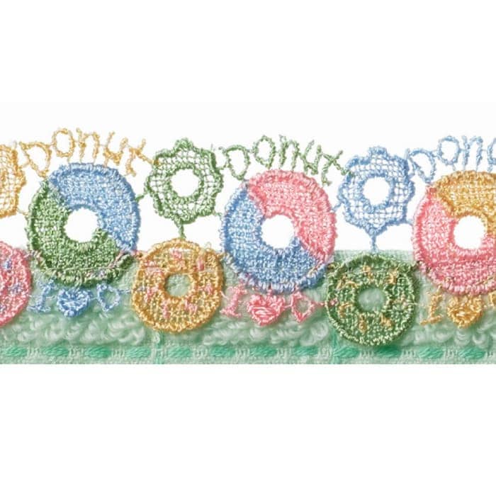 近沢レース店 ドーナツ ピンク 2月 シーズンタオルハンカチ