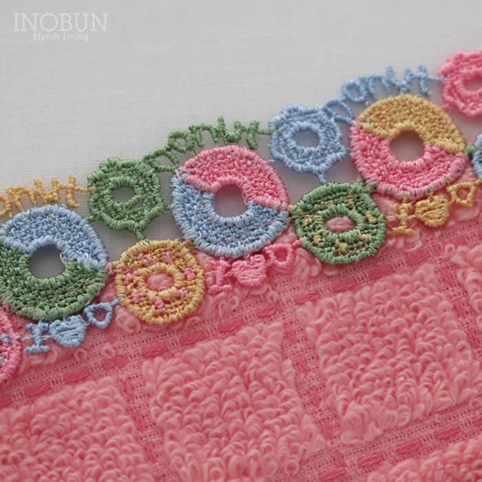 3月2日販売開始】近沢レース店 ドーナツ ピンク 2月 シーズンタオル