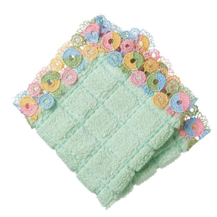 【販売開始前】近沢レース店 ドーナツ グリーン 2月 シーズンタオルハンカチ