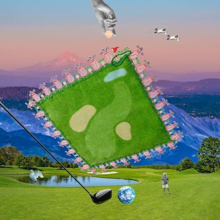 販売開始前】近沢レース店 ゴルフ ブルー 4月 シーズンタオルハンカチ