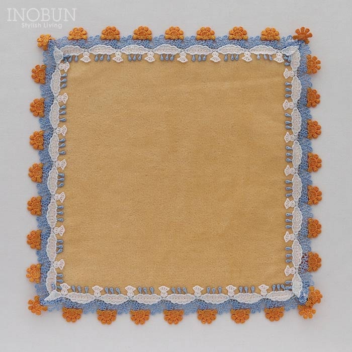 オレンジ色のタオルハンカチ H刺繍付き 4/2まで販売 美品 近沢レース店 くもの上はいつも晴れ オレンジ 4月 シーズンタオルハンカチ