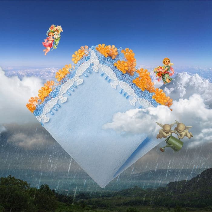 販売開始前】近沢レース店 くもの上はいつも晴れ アクアブルー 4月