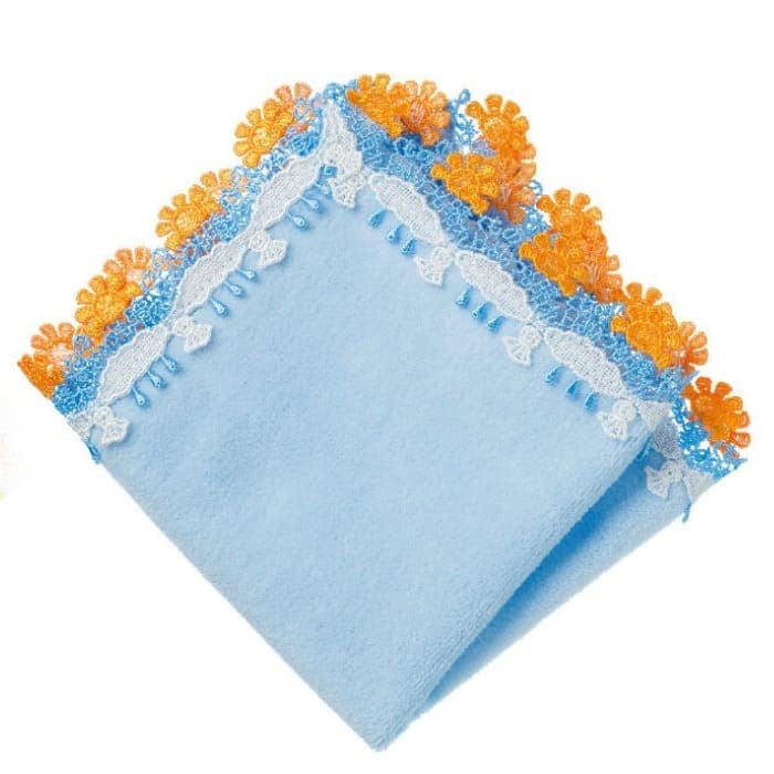 【販売開始前】近沢レース店 くもの上はいつも晴れ アクアブルー 4月 シーズンタオルハンカチ