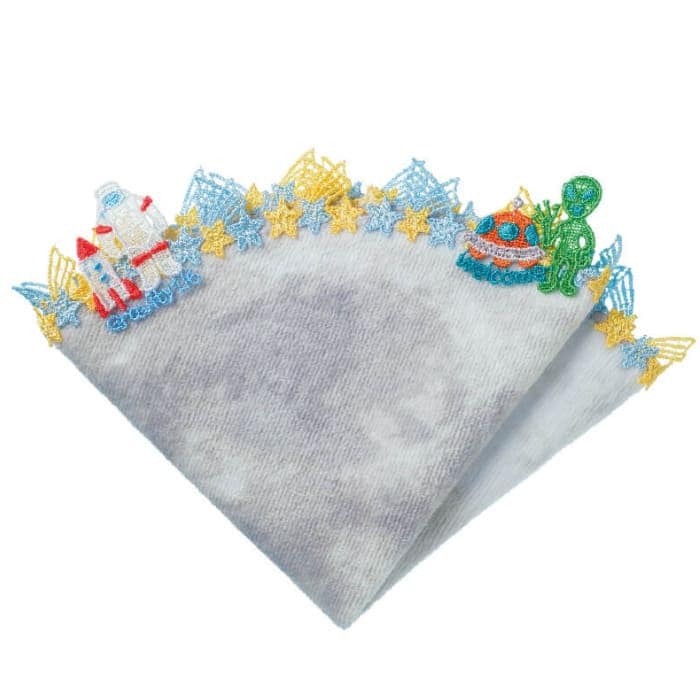 【販売開始前】近沢レース店 月で待ち合わせ グレー 5月 シーズンタオルハンカチ