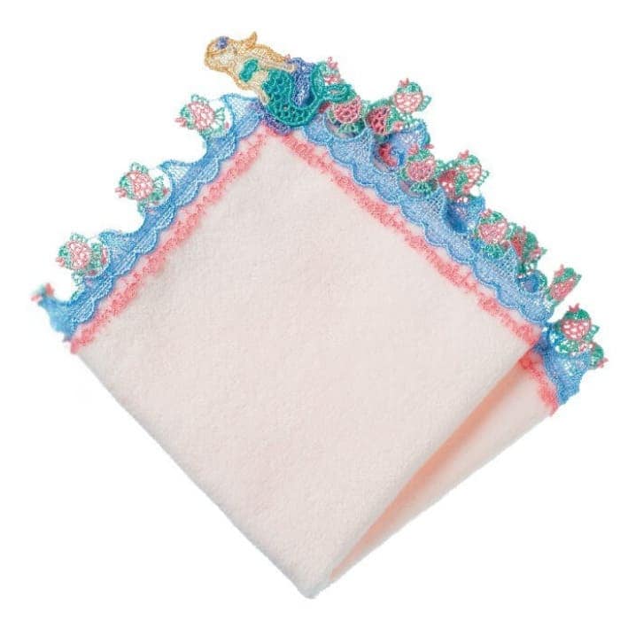 近沢レース店 マーメイド ピンク 6月 シーズンタオルハンカチ