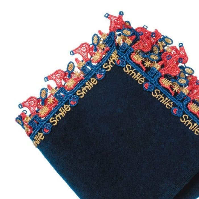 販売開始前】近沢レース店 おめかし ネイビー 6月 シーズンタオルハンカチ