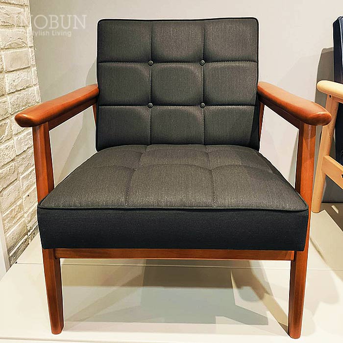 限定版 カリモク60 Kチェア 1シーター デニムブラック ウォールナット