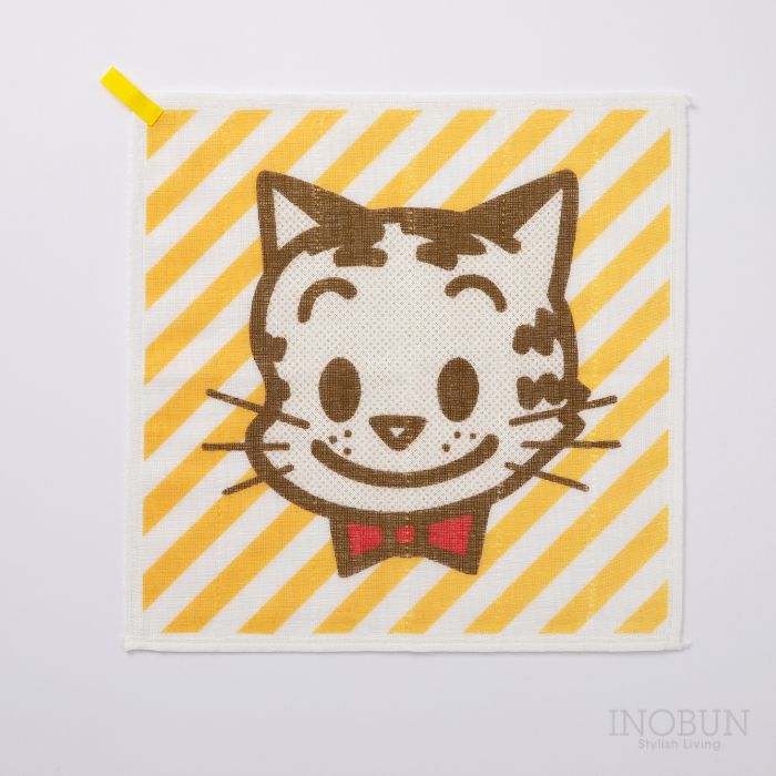 数量限定 OSAMU GOODS かや織ふきん ねこ キャット イエロー 約30 × 30cm オサムグッズ 中川政七商店
