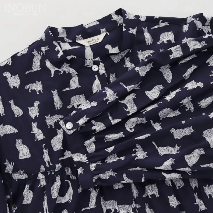 イノブン別注 J.Sloane リバティ ヨーク切り替えギャザーブラウス M