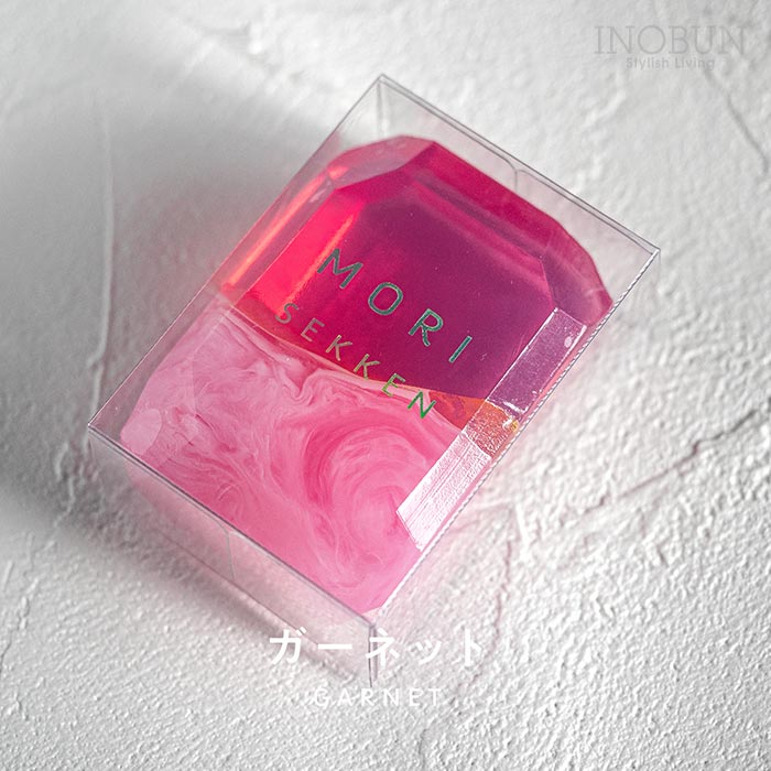 宝石石鹸 ガーネット フレッシュカットローズの香り 55g 森石鹸 日本製 洗顔 手洗い 体洗い 石けん ギフト