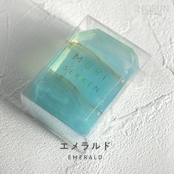 宝石石鹸 エメラルド メロン＆リュウゼツランの香り 55g 森石鹸 日本製 洗顔 手洗い 体洗い 石けん ギフト