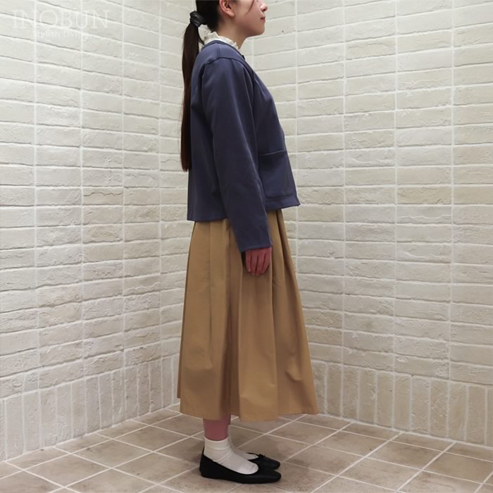 Crespi 見返しリバティ C/Nグログラン スカート 80cm丈 キャメル 38