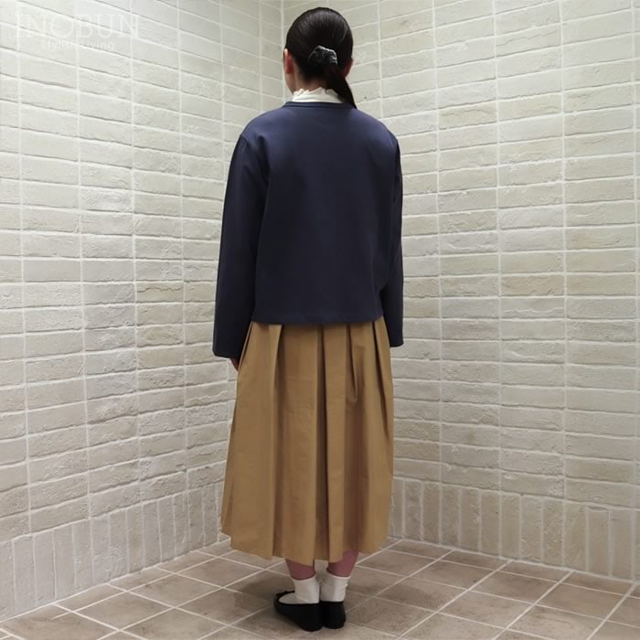 Crespi 見返しリバティ C/Nグログラン スカート 80cm丈 キャメル 38
