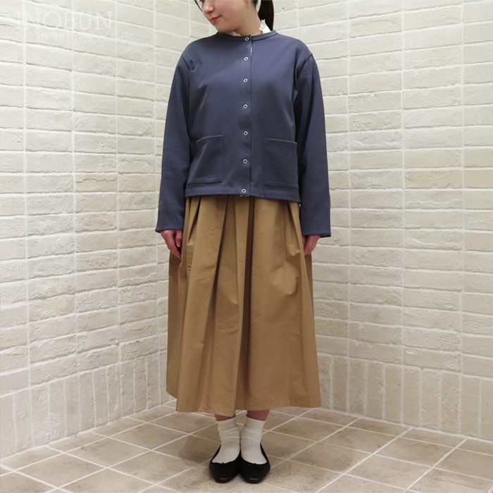 Crespi 見返しリバティ C/Nグログラン スカート 80cm丈 キャメル 38サイズ クレスピ