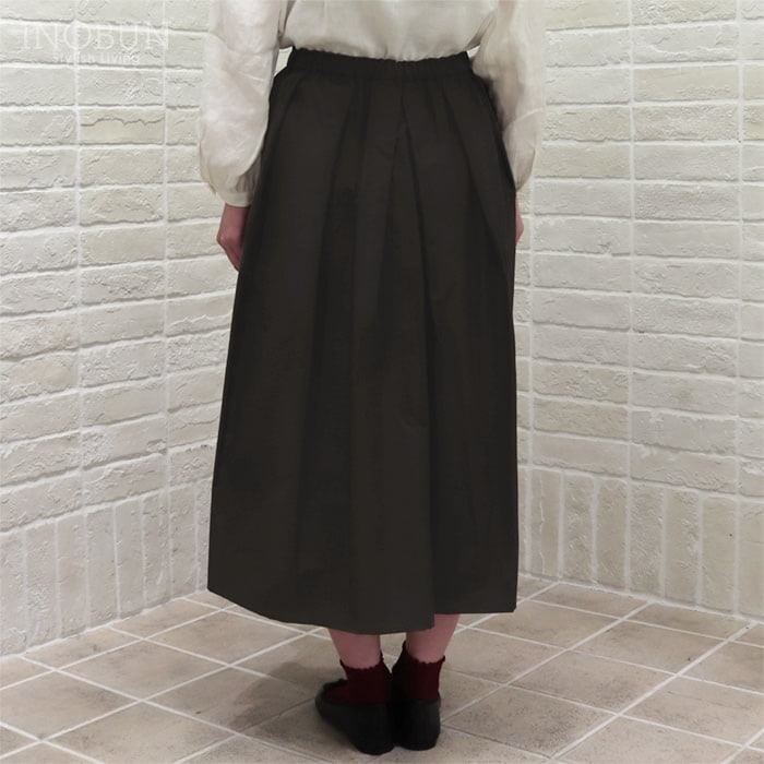 Crespi 見返しリバティ C/Nグログラン スカート 80cm丈 チャコール 38