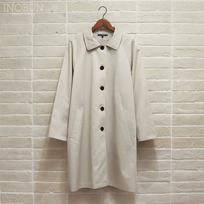 本日特価！j042【J. Sloane】ステンカラーコート　リバティ　ベージュ J.Sloane リバティ裏地 ステンカラーコート Mサイズ Meow/WE ミャオ