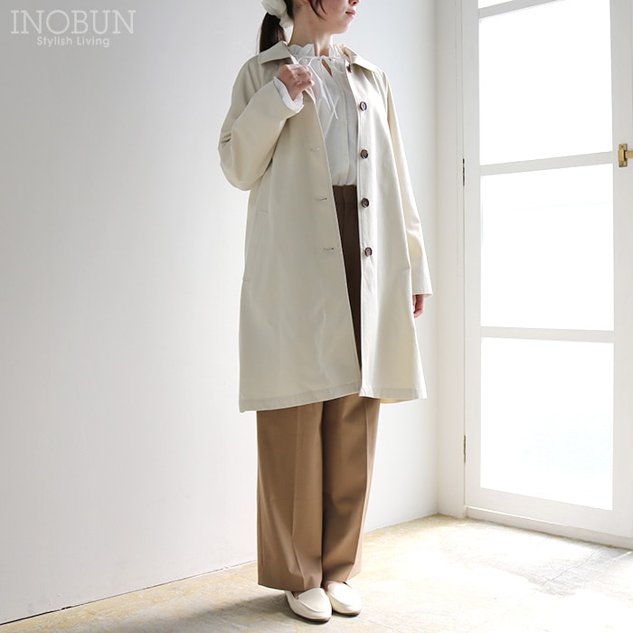 J.Sloane リバティ裏地 ステンカラーコート Mサイズ Meow/WE ミャオ ベージュ LIBERTY ジェイスローアン