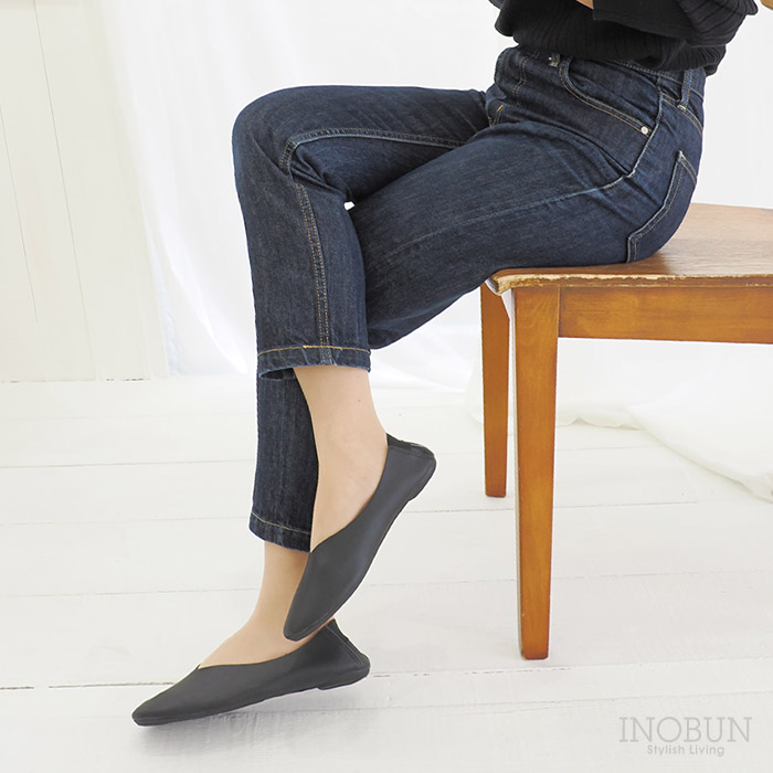 レプリエ ノイエ 携帯スリッパ 折りたたみスリッパ ブラック Lサイズ