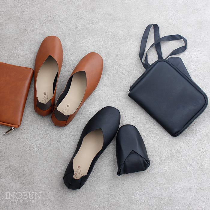 レプリエ ノイエ 携帯スリッパ 折りたたみスリッパ ブラック Mサイズ