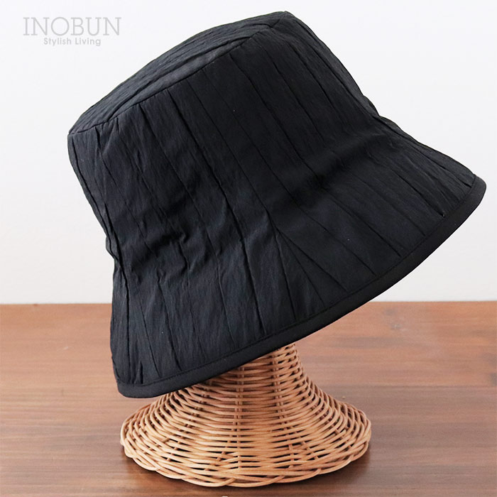 キルティングチューリップ  ハット リバーシブル ブラック レディース  春夏 帽子 