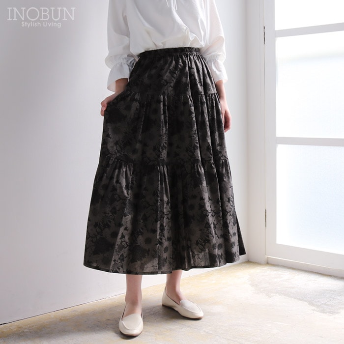 イノブン別注 Vent d'ouest リバティ ティアードスカート 38サイズ Swim Danclare スウィム・ダンクレア LIBERTY ヴァンドウェスト