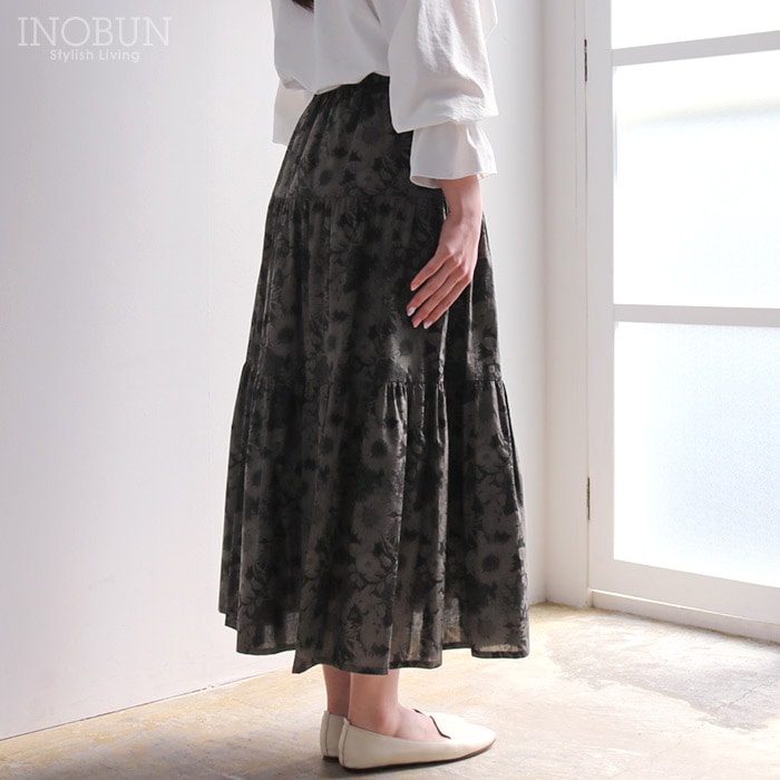 イノブン別注 Vent d'ouest リバティ ティアードスカート 38サイズ