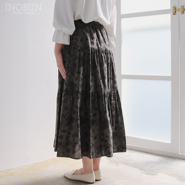 イノブン別注 Vent d'ouest リバティ ティアードスカート 38サイズ