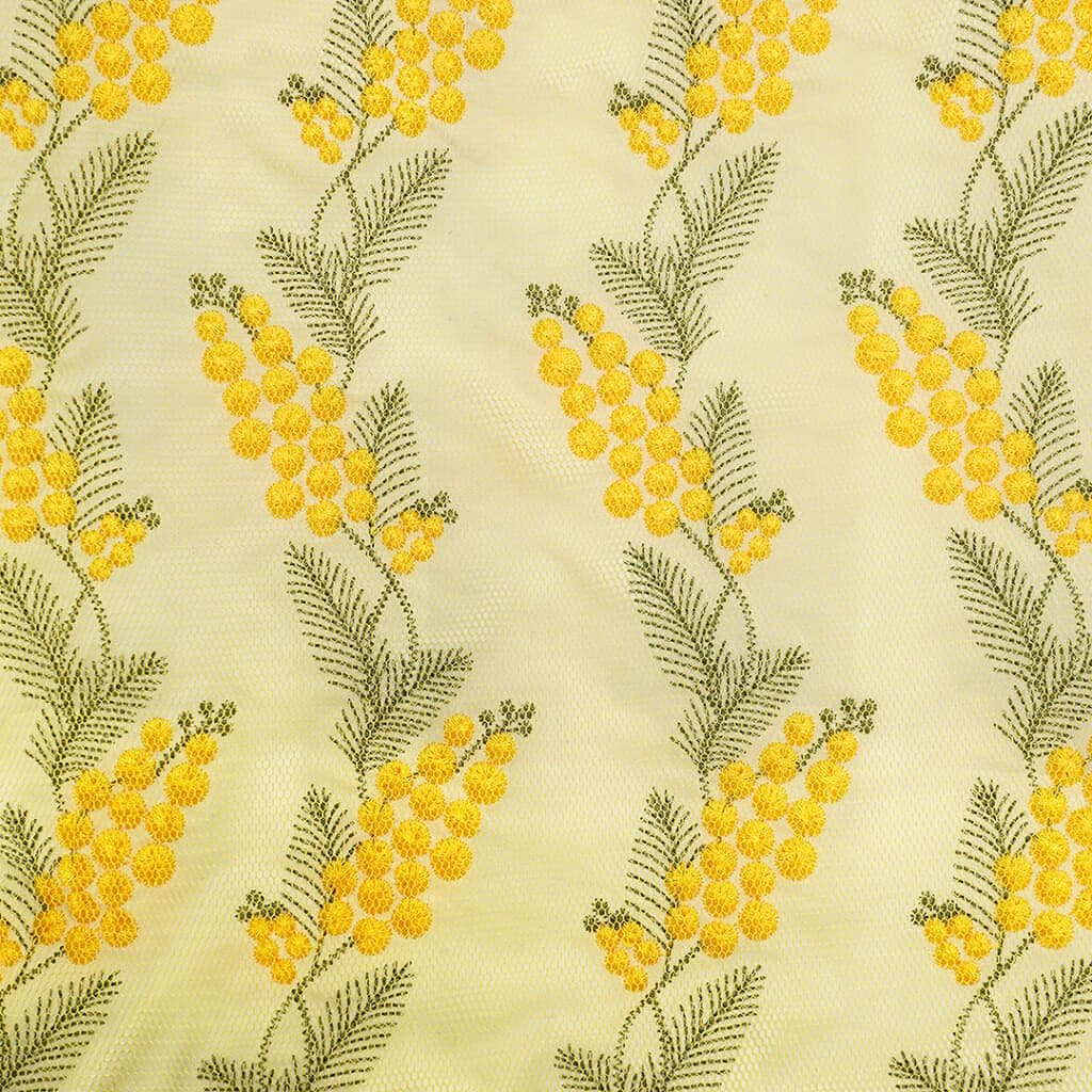 近沢レース店 マチ付きポーチS イエロー ミモザチュール小物