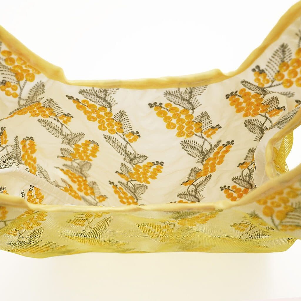 近沢レース店 ミニバッグ イエロー ミモザチュール小物