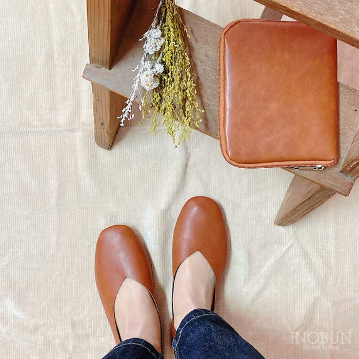 パラデック レプリエ ノイエ 携帯スリッパ 折りたたみスリッパ ブラウン Sサイズ ポーチ付き 入園入学式 トラベル おしゃれ