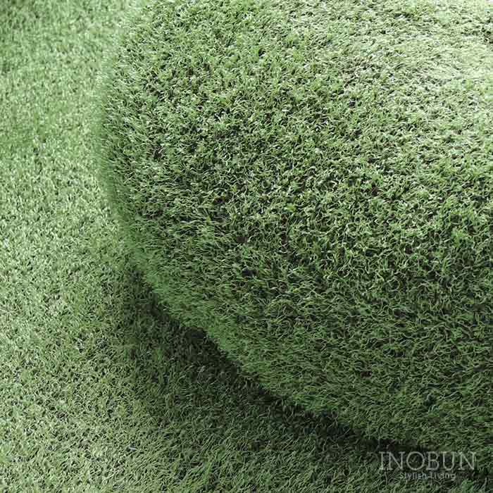 芝生風クッションM Little Green Fluffy 直径60cm クッション グリーン