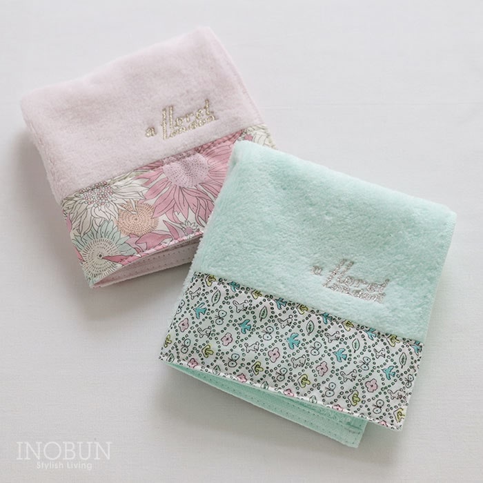 リバティ シャーリングハンドタオル フォレストウェーブ BL フローレットロンドン ハンカチ Forest Wave ギフト