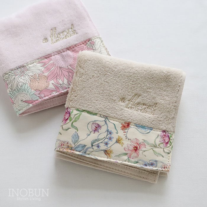 リバティ シャーリングハンドタオル バタシーブルームズ CR フローレットロンドン ハンカチ Battersea Blooms ギフト